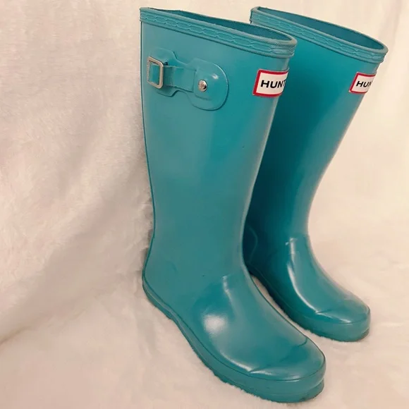 Hunter Original Gloss Rain Boot Bottle Blue us 2B /3G  EU 33 - Picture 3 of 6